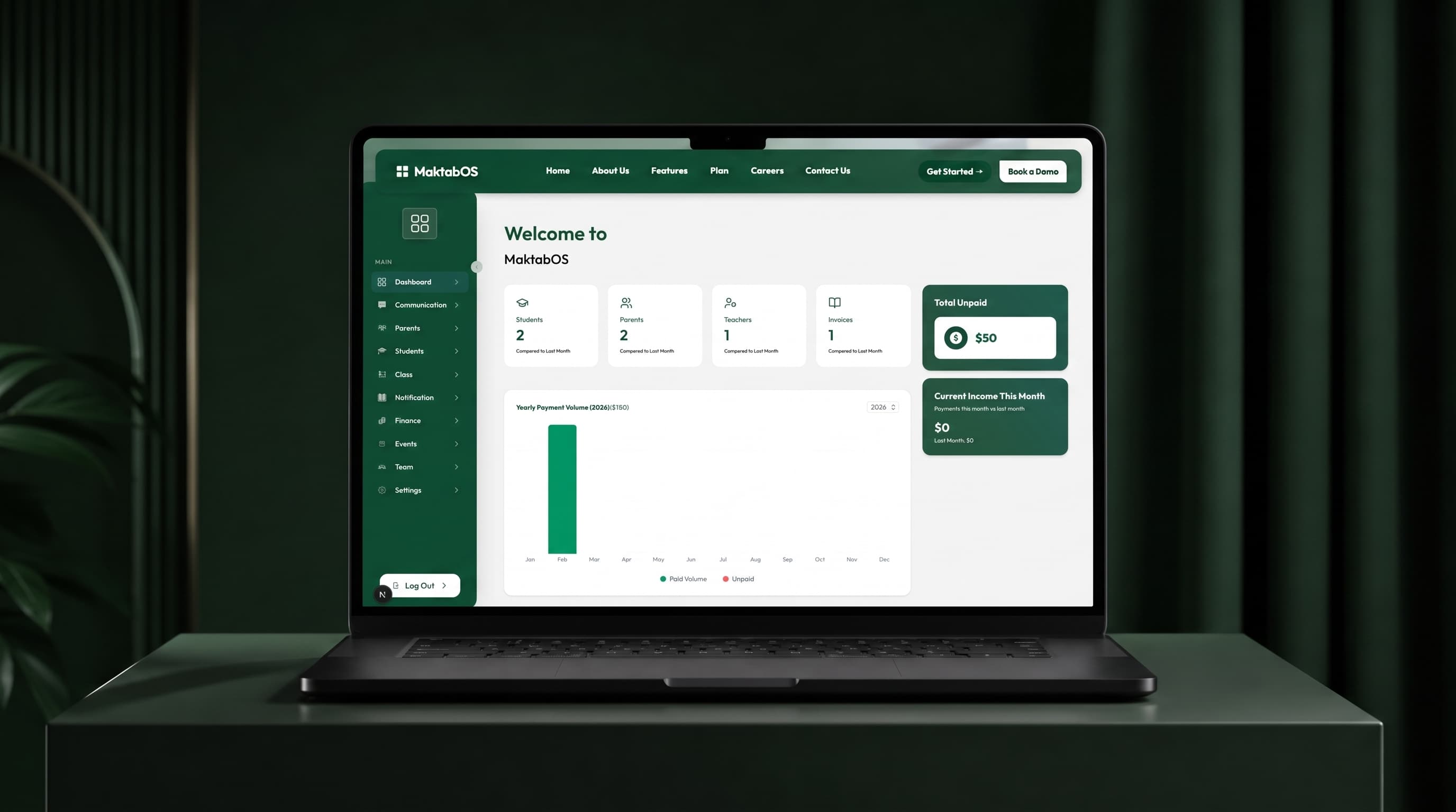 Maktab OS — Education Management System — screen 1